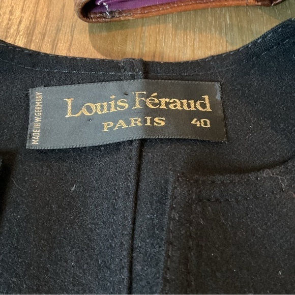 Vintage Louis Feraud Paris Black 100% Wool Open Boucle Blazer Size 40 Medium EUC - Picture 8 of 13
